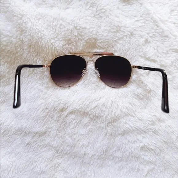 Doug Black W/ Gold Rim Aviator Sunglasses - Picture 8 of 11